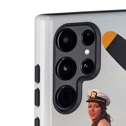 1940s Navy Pin-Up Girl On Corsair Fighter Plane Galaxy S22 Ultra Pro Case